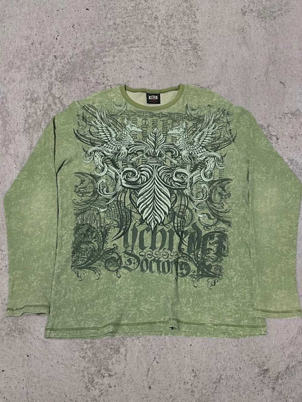 MMA Elite Graphic Thermal Long Sleeve Top XL Green